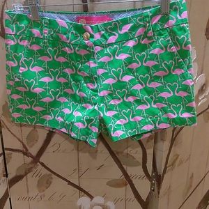 Pink & Green Flamingo Shorts Sz -XS Extra Sml - X7